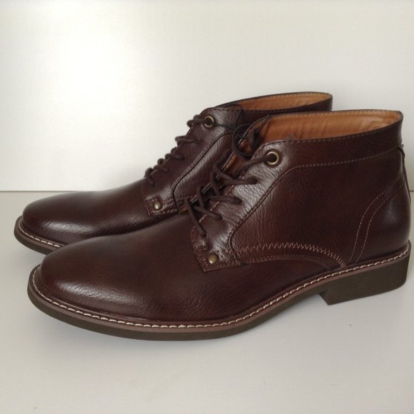 Guess Other - GUESS NEW Brown Leather Ankle Boots Mens Size 9